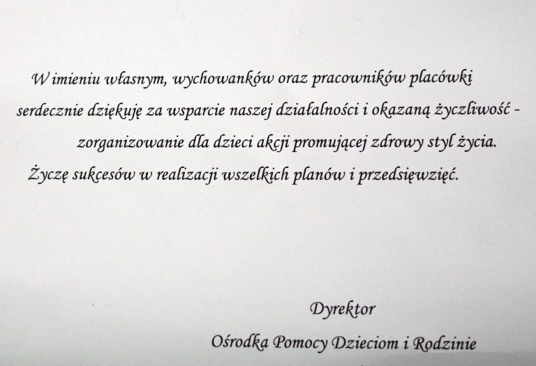 Podziękowania z Rudy